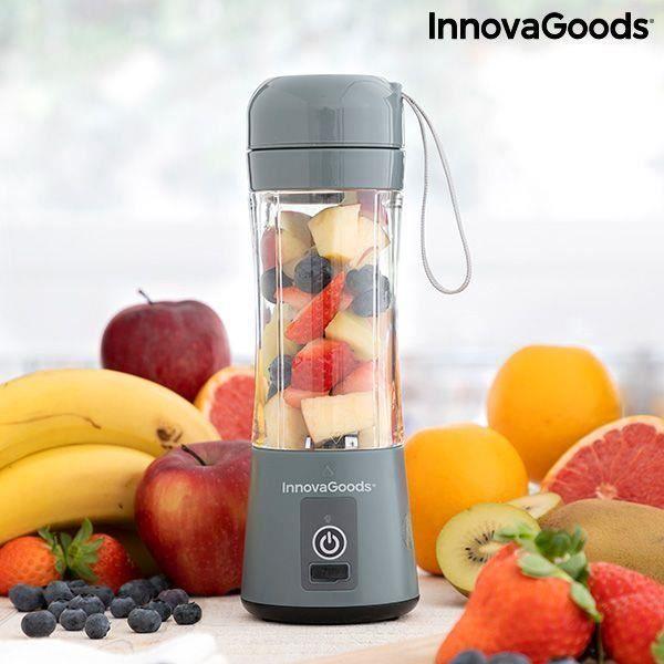 INNOVAGOODS Draagbare Blender -  - Mini Smoothie Blender - 600W - Grijs - 490g