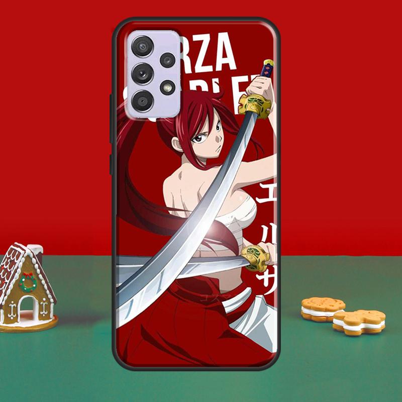Natsu Erza Fairy Tail Case For Samsung A51 A71 A50 A70 A41 A31 A11 A10 A52S A21S A12 A22 A32 A42 A52 A72 Cover