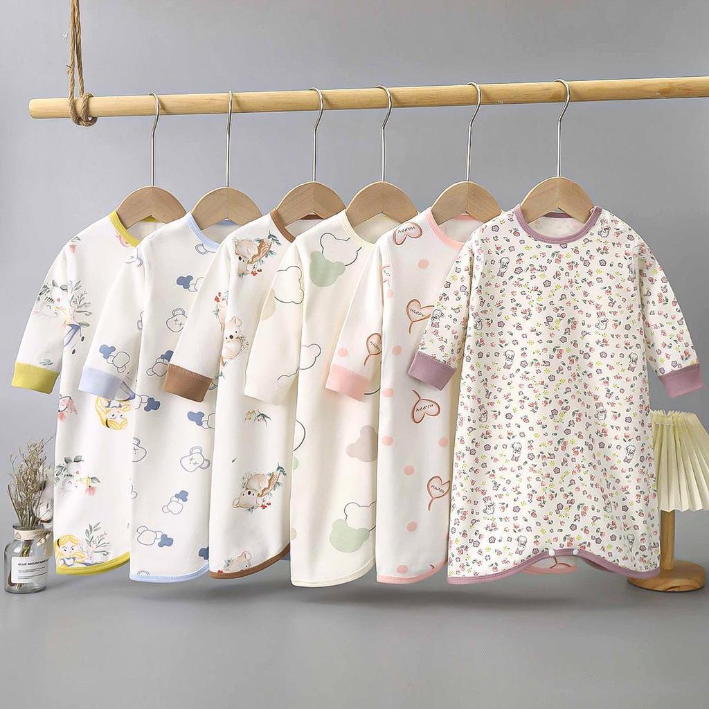 Kids' Pure Cotton Long Sleeve Anti-Kick Onesie Pajamas for All Seasons