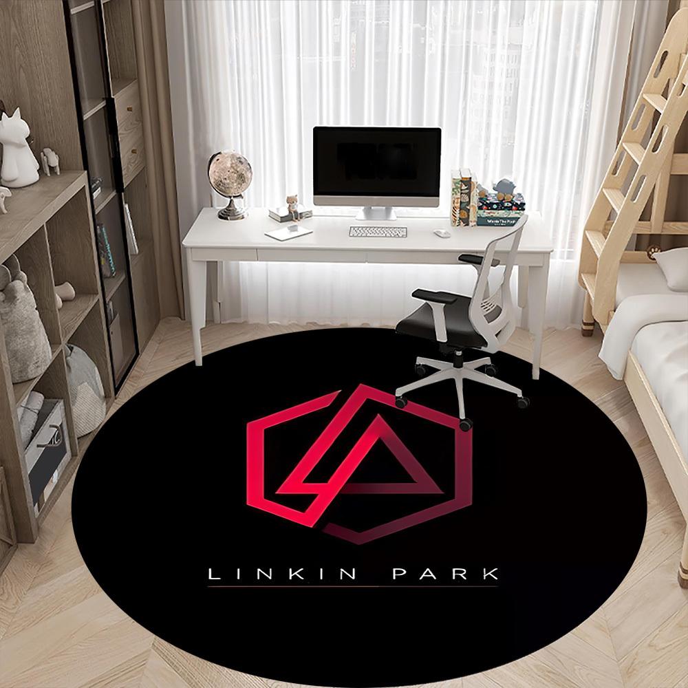 1 Pezzo Tappeto Rotondo da Ufficio Linkin Park, Antiscivolo, Morbido e Durevole Tappeto da Ufficio per Decorazione d'Interni, Perfetto per Ufficio, Bella Decorazione
