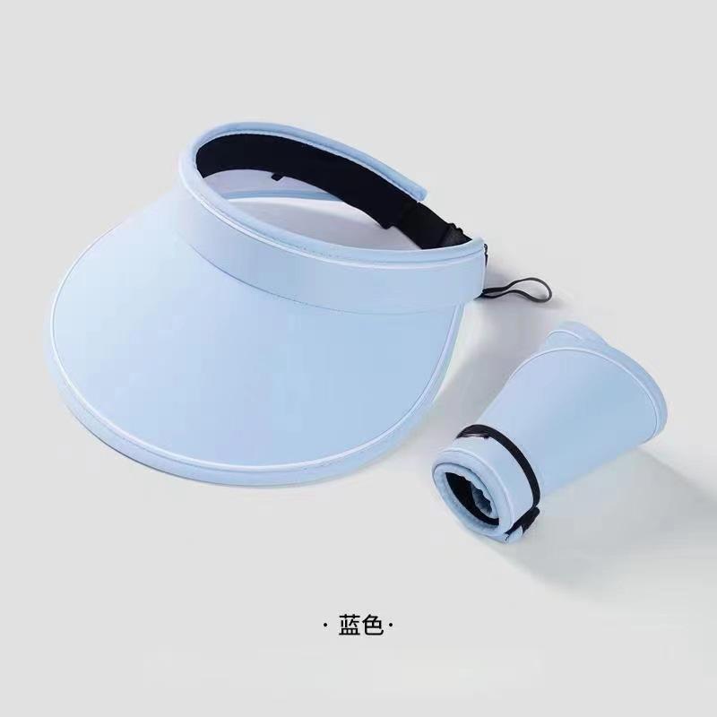 2025 Sommerhut Damen UV doppelseitiger Eisseide Hut mit breiter Krempe Sonnenschutzhut Koreanische Version Radfahren Leerer Top-Hut Sportsonnenhut