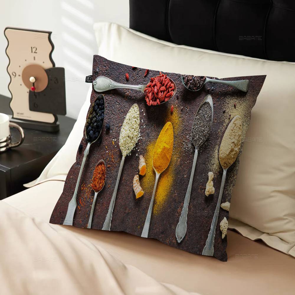 Grains Spices Peppers Cushion Cover Polyester Sofa Cushions Decorative Throw Pillows Home Decoration Pillowcover