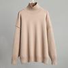 Women's New Autumn  Winter Patchwork Turtleneck Sweater Casual Oversized Thick Knit Pullover Sweatshirts for Women