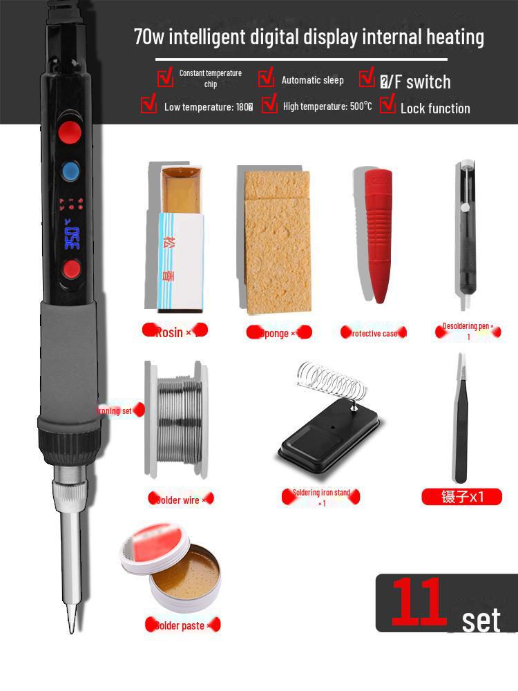 

Электрический паяльник Green Forest с регулируемой температурой — высокая мощность, внутренний нагрев, постоянная температура, для домашнего и студенческого использования.