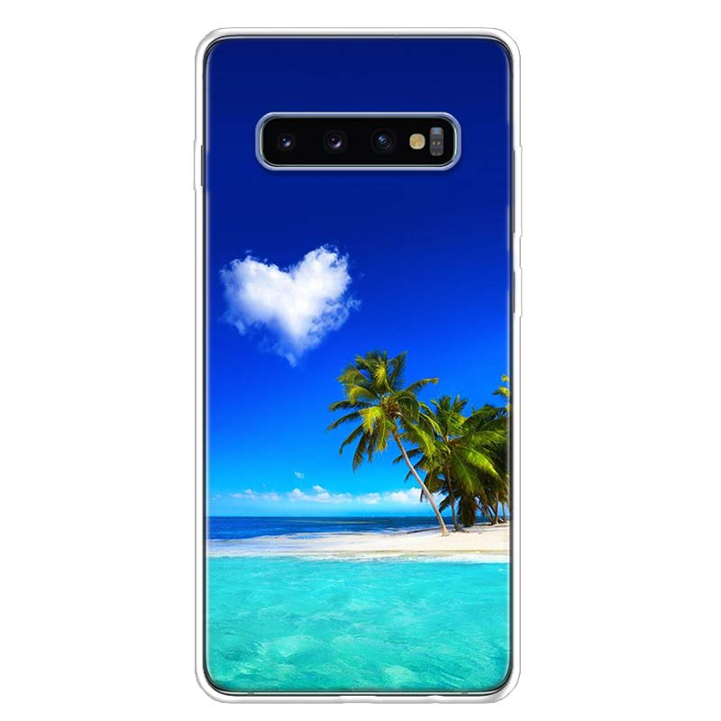 Sea Tropical Palm Trees Beach Phone Case Cover For Samsung Galaxy A12 A22 A32 A52 A72 A02S A51 A50S A31 A20S A10S Note 20 Ultra