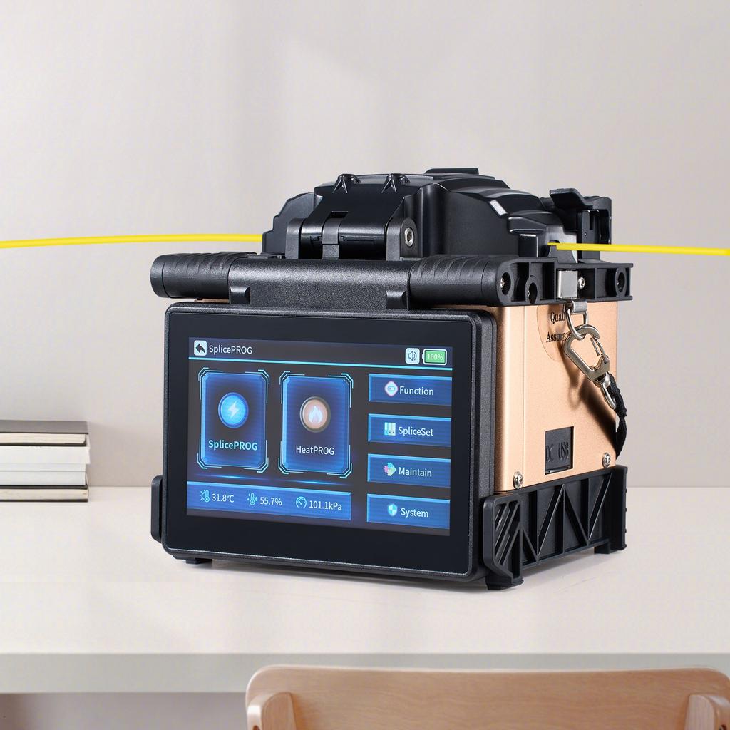 VEVOR Fiber Fusion Splicer 4 Motors, Clad Alignment Fiber Optic Splicer 6s Splicing & 13s Heating