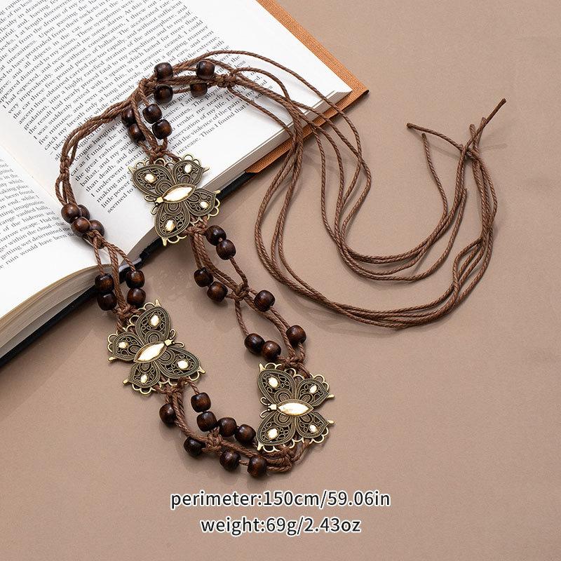 Bohemian retro style fringed waist chain women's exquisite hand-woven waist rope with skirt spring and summer ethnic style belt