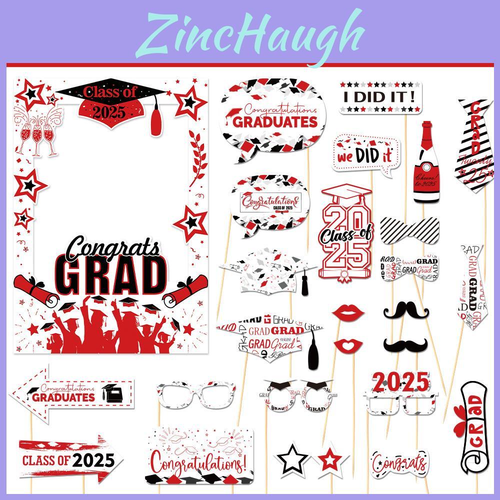 Festive Photo Booth Accessories With Handheld Paper Frames For Graduation Parties