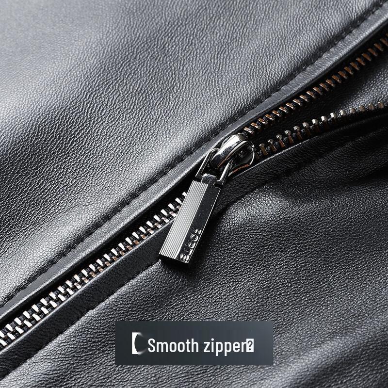 Men's Genuine Sheepskin Baseball Collar Leather Jacket