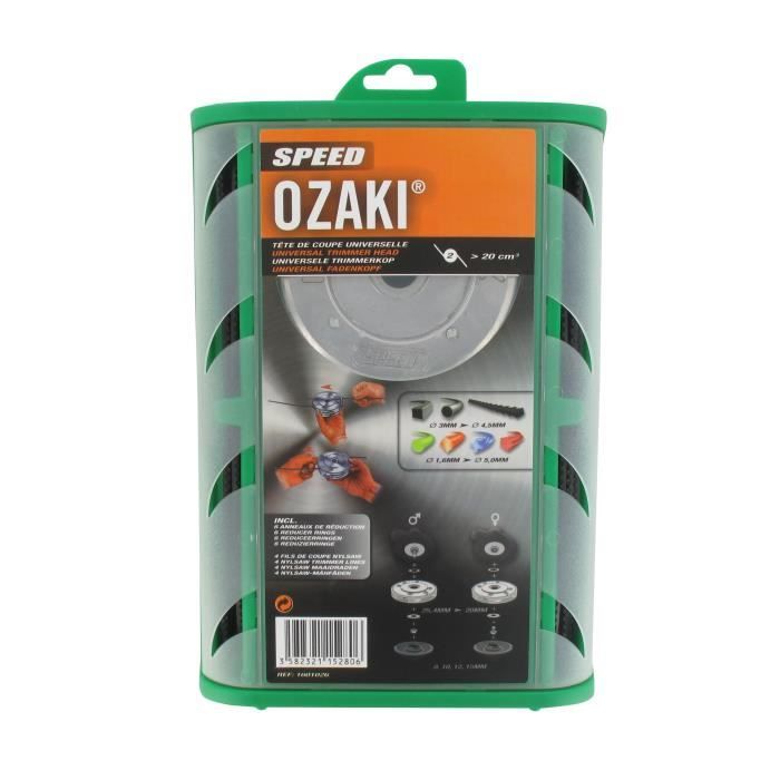 Tête fil nylon universelle - jardin pratic - ozaki speedmatic 2 fils - pour débrousailleuses à partir de 20cc