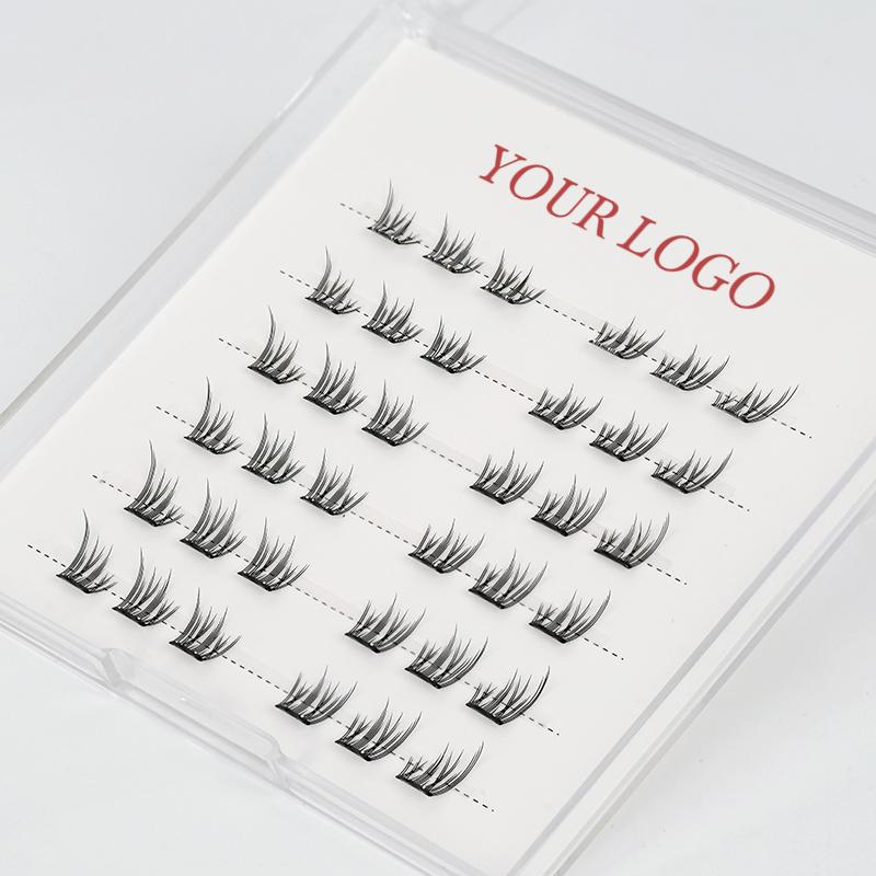 Custom Logo Wispy Individual Cluster Lashes 20D 30D 40D Individual Segmented DIY Lash Extensions Kit Fluffy Cluster Lashes