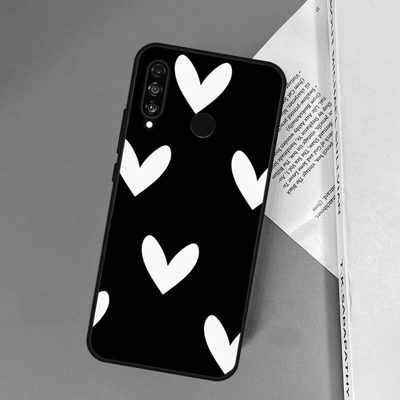 Cute Pretty Little White Heart For Huawei Nova 11i 12i 12s 8i 7i Y73 Y70 Y90 Y60 Y72 Y61 Y91 9 10 SE P30 Pro P40 Lite Case
