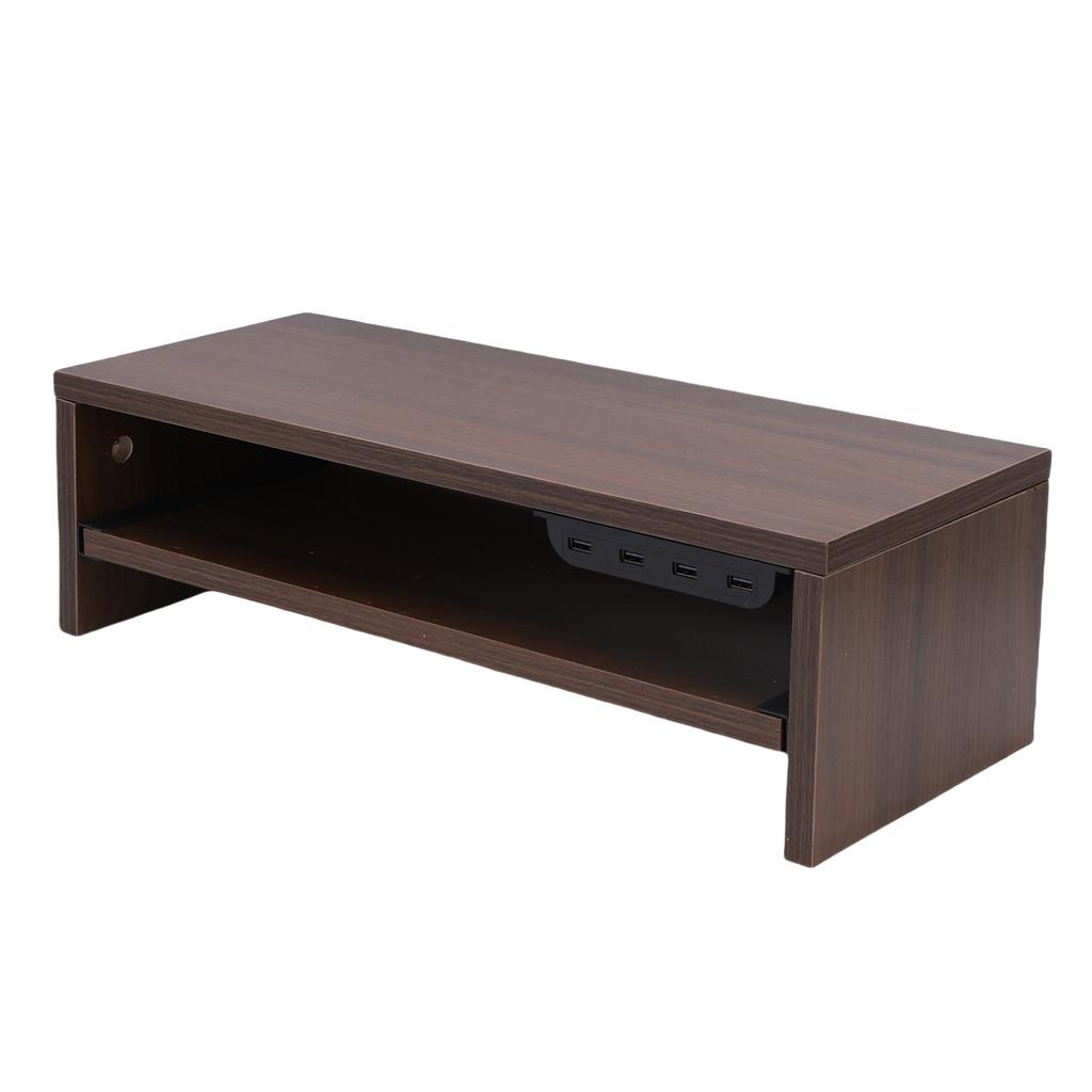 Desktop Display Riser with Drawer AC Outlets and USB Port Hub Mobile Phone Charging Laptop Screen Support Stand