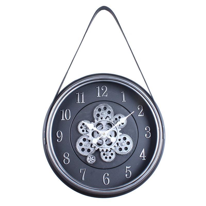 Rotating Circular Gear Art Wall Clock New Retro High-end Clock Antique Style Living Room Decoration Wall Clock