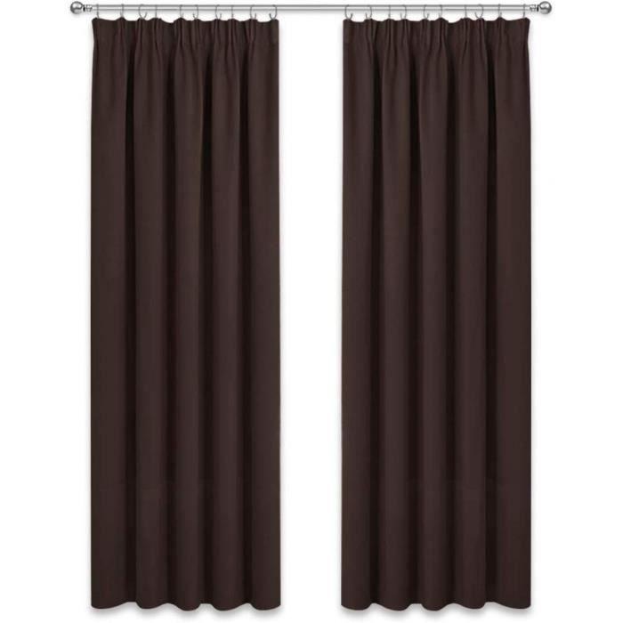 Rideaux - Ridaux - No582 - Occultants - Marron - 140x245 cm - Œillets