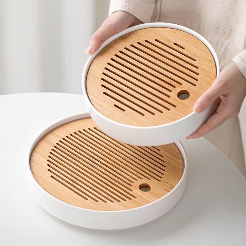 Elegant Round Ceramic Tea Tray