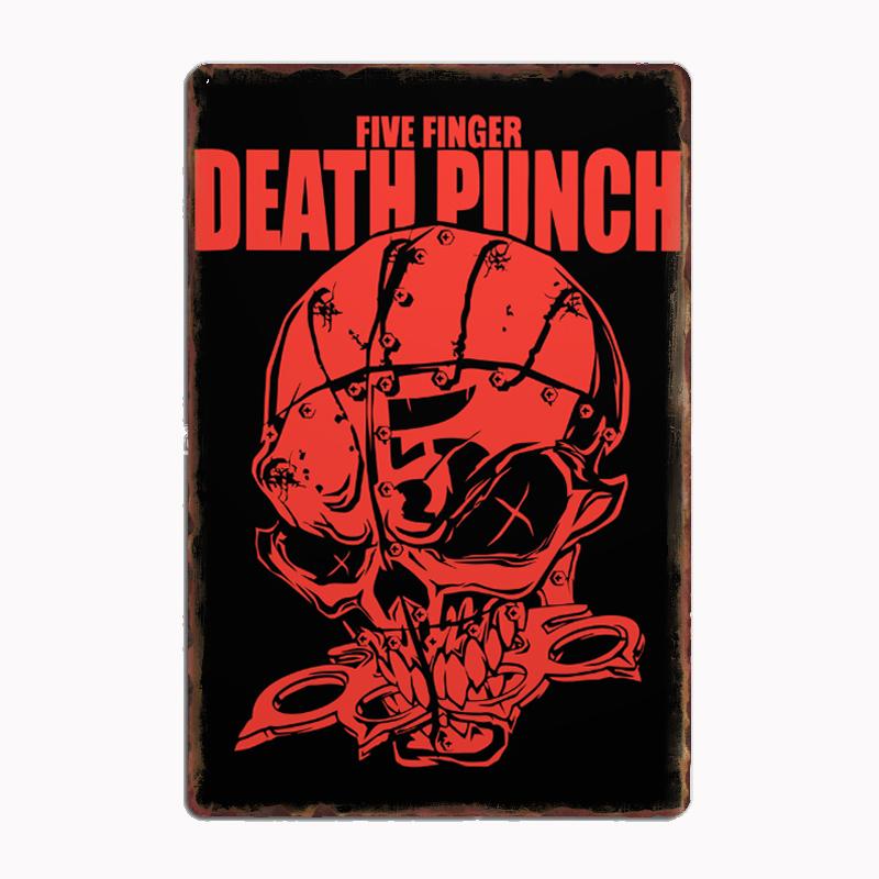 

Five Finger Death Punch Металлическая вывеска Настенная роспись Кино Гостиная Кино Смешной Жестяной Постер Ретро Мужская пещера Дом Таверна 20x30cm（7.8x11.8inch）
