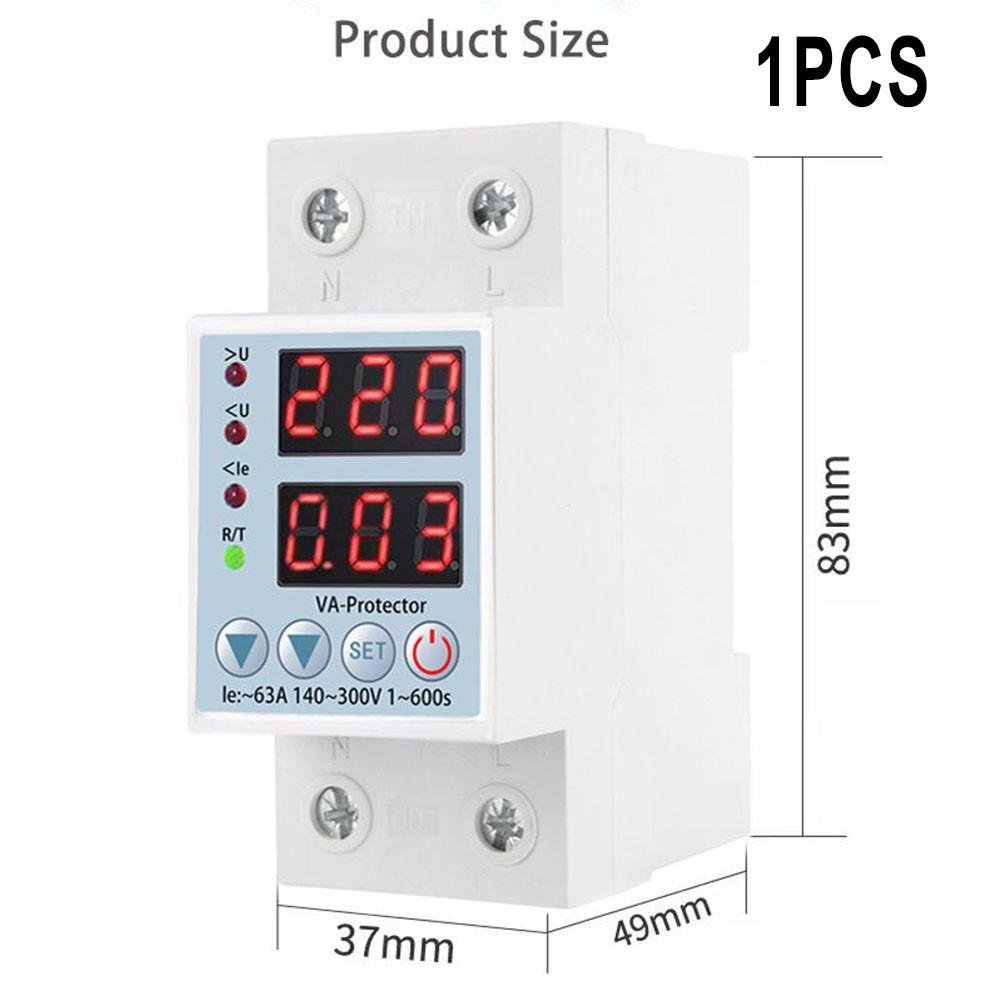 Dual Display 40/63A 230V DIN Rail Digital Over and Under Voltage Surge Protector