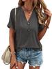 Spring Summer Fashion Women Tops European American Style Solid Colors Short Sleeves Twist Button