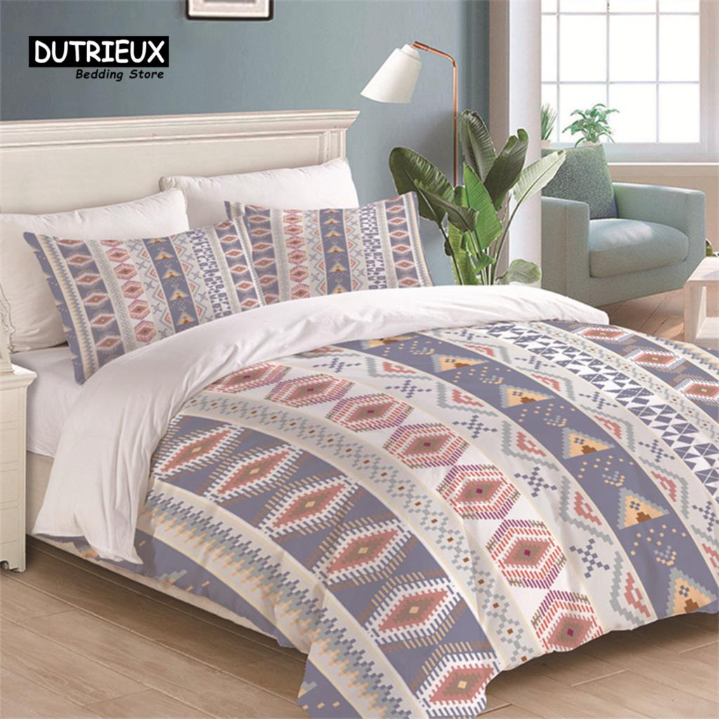 Comforter Geometric Bedding Set King Queen Size For Kids Adults Print Comforter Bedroom Decorative