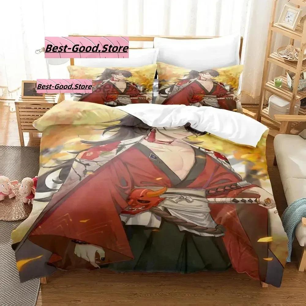 Hololive Vox Akuma Bedding Set Duvet Cover Sheet Printed Bed Set Pillowcase Bed Full Queen King Size Comforter Bedroom