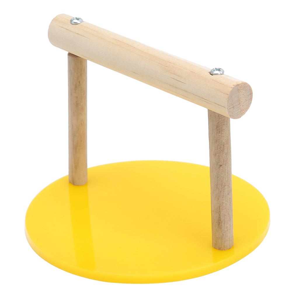 Bird Wooden Perch Standing Frame Stand Pole Plastic Base Parrot Chewing Biting Toy Cage Accessories