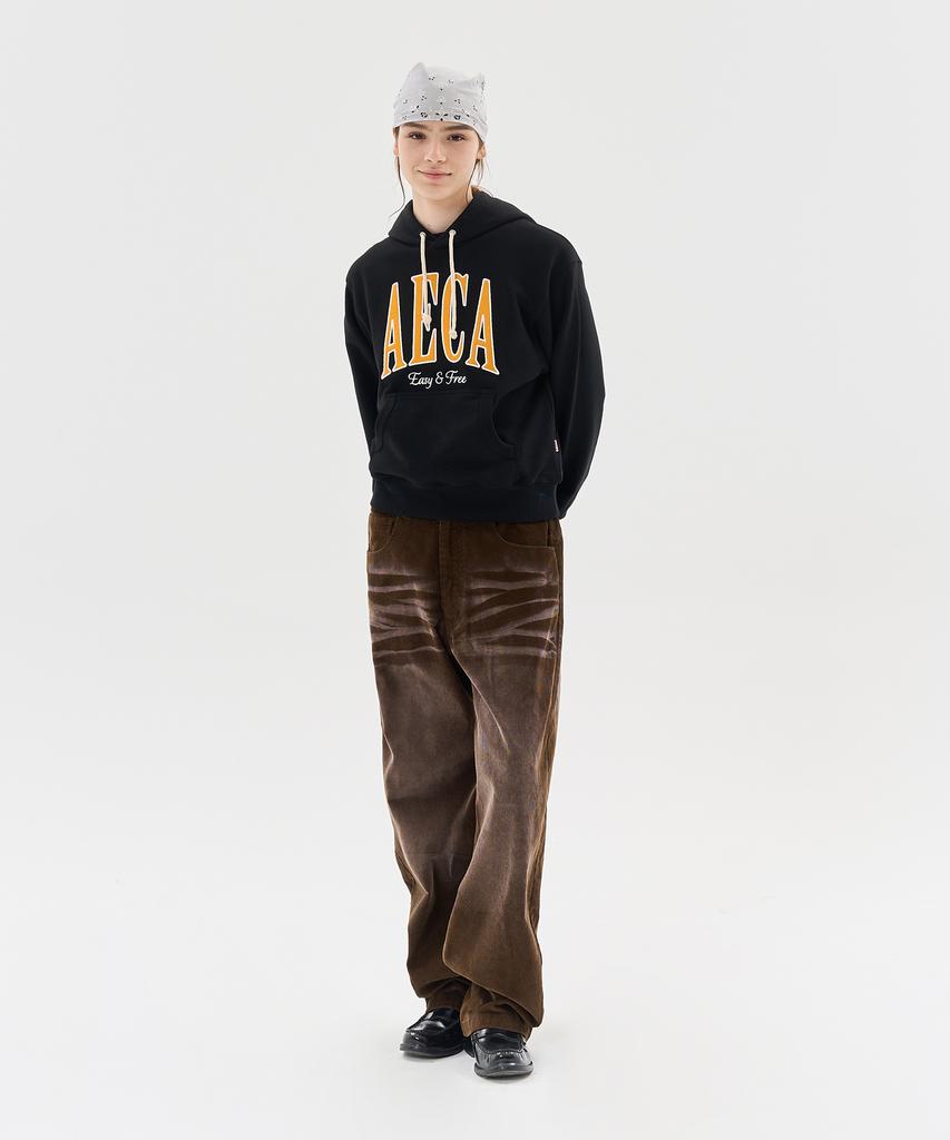 AECA Vintage Washing Coduroy Wide Pants-Brown