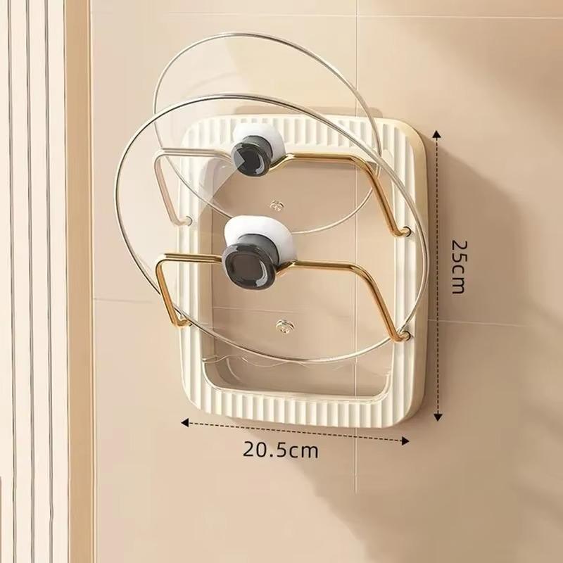 1 шт Бесплатная стойка для крышки кастрюли для перфорации настенная стойка для хранения кухонное хранилище подвесной держатель для крышки кастрюли для слива белый 1778₽