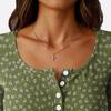 Women's Slim Bottom T-shirt Fashion Casual Gradient Printing Round Neck Pullover Long Sleeve Top