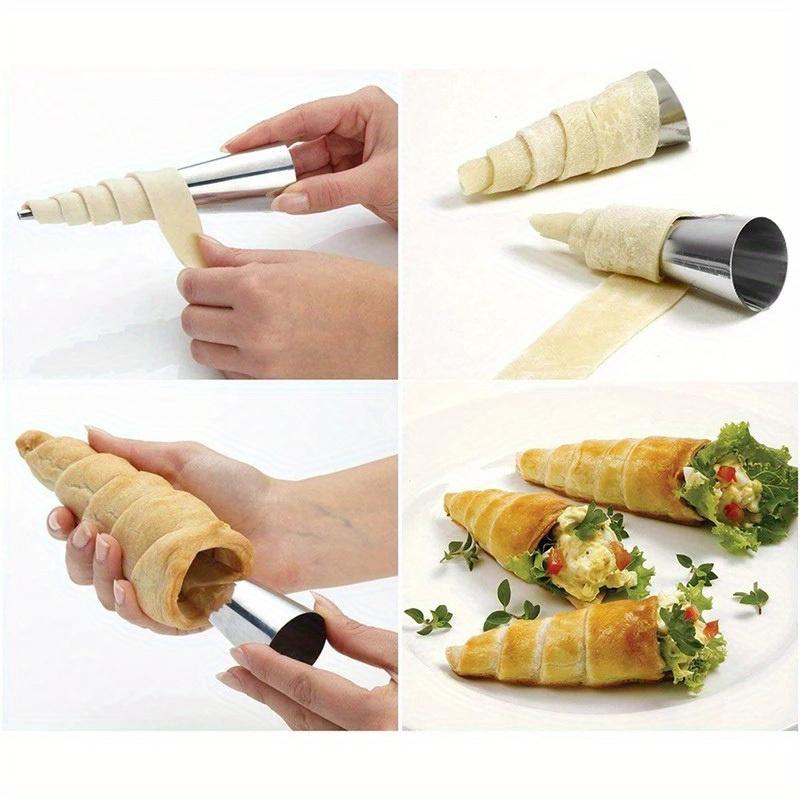 6/10/24pcs Stainless Steel Non-Stick Cannoli Tubes - Baking Molds for Cream Horn, Danish Pastry, Croissant & Waffle Cone Making
