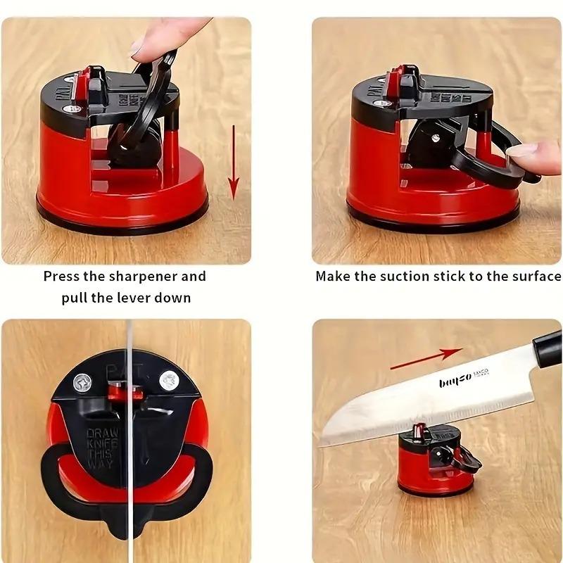 Mini Grober Stein Messerschärfer mit Saugfuß - Schärft mühelos die meisten Klingentypen, Tragbares und Kompaktes Design