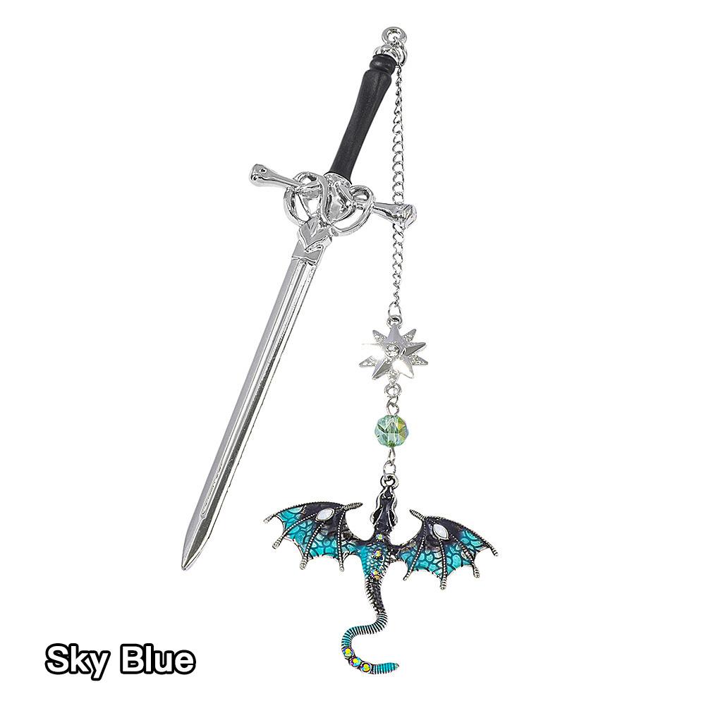 Fantasy Dragon Sword Bookmarks Gothic Reading Accessories Bag Pendant for Dragon Lovers Readers