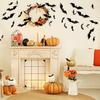 TDHDIKE Halloween Decorations Bats Wall Decor Halloween Party Decorations Indoor Outdoor Decor Supplies, 64 Pcs Reble PVC 3D Black Bats Stickers for