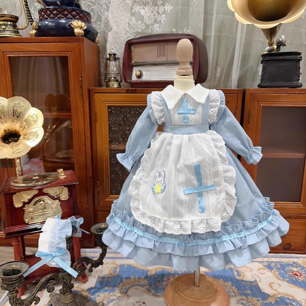 HAMRETHYPPZ 14 16 13 BJD Poupée Articulée Robe Costume de Poupée Vêtements de Servante Robe de Poupée Articulée Robe de Poupée à Habiller Robe de Princesse, Bleu Clair