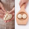 Wooden Steamed Bun Mold: DIY Baozi Dumpling Mooncake Pastry Maker with Filling Spoon - Sturdy Solid Wood Kitchen Tool for Family Cooking 8.15 inch