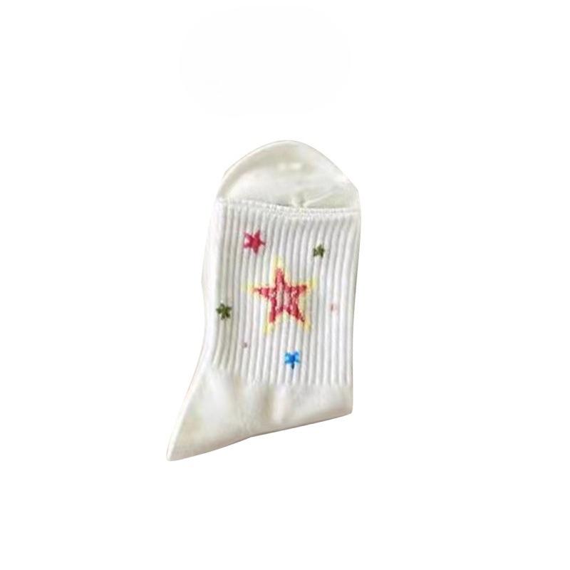 Female Spring and Autumn Lovely Cartoon Tube Pile Cotton Socks