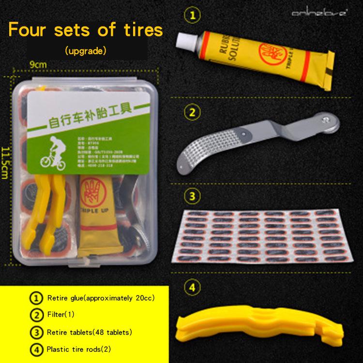 Mountain Bike Tire Repair Set: Patches & Glue for Cycling