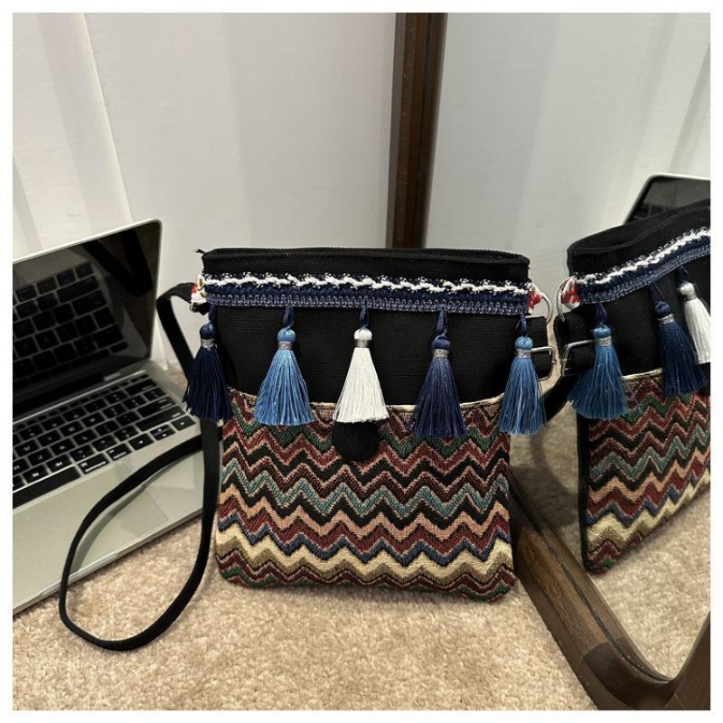

Женская сумка на одно плечо в этническом стиле Модная женская сумка через плечо чёрный