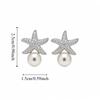 Crystal Starfish Pearl Stud Earrings Ocean Style Starfish Starfish Ear Studs  Women