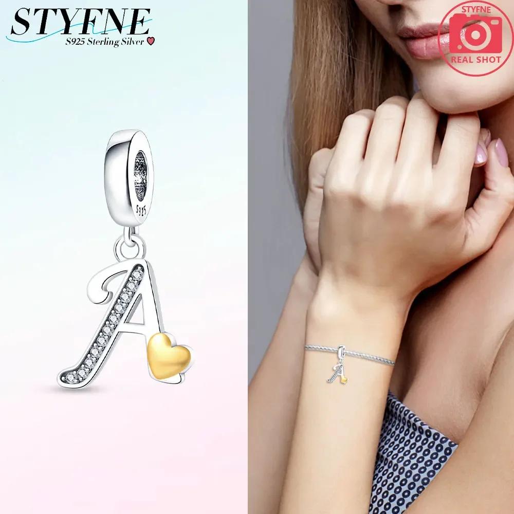 Charm Bead Charms Plata Originales Letter Collection Shining Bead Charms Ideal For Charm Bead Charms copper Bracelets Jewellery Making Womens Gift