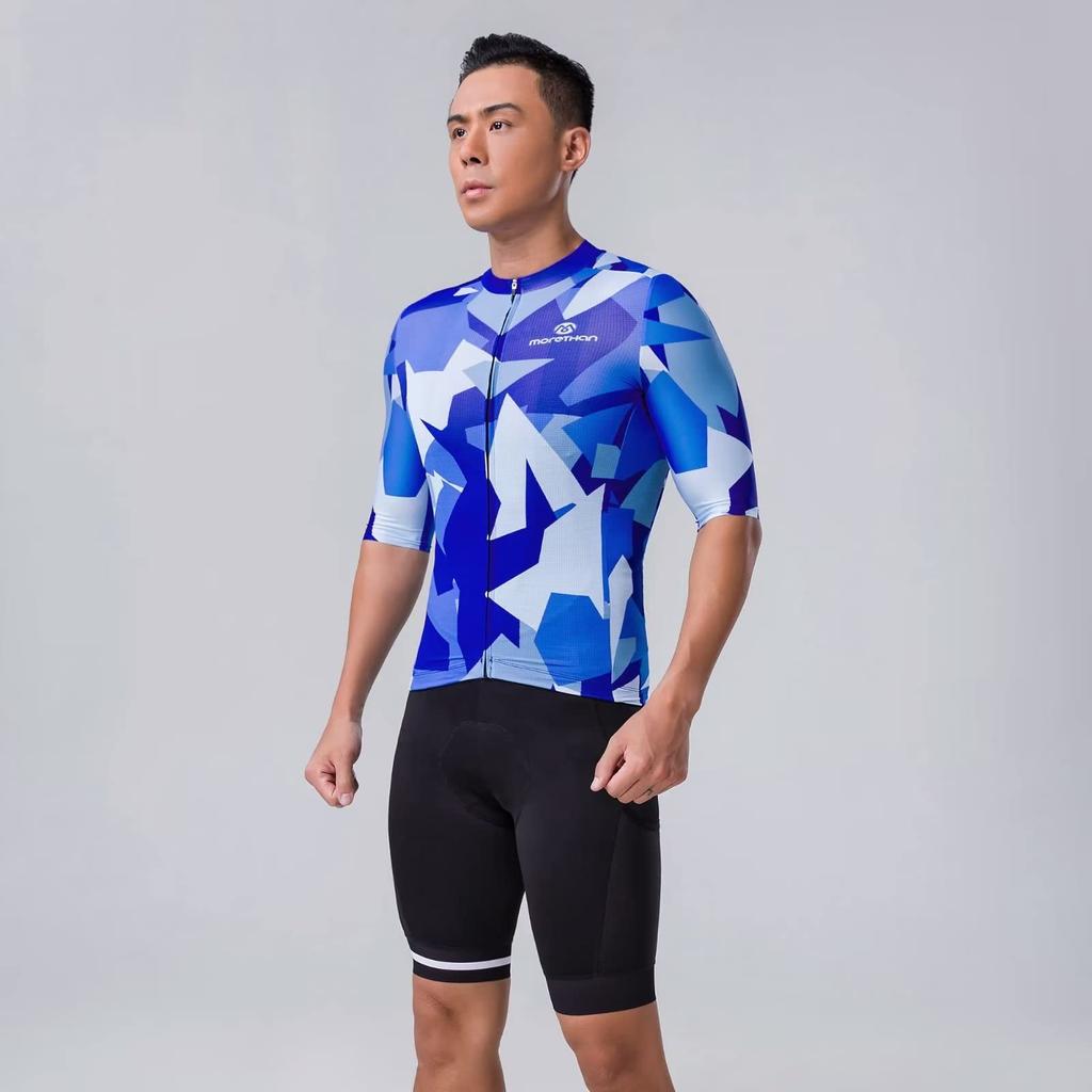 Morethan Cycling Short Bicycle Wear Short Sleeve Size L Jersey, Sleeve/Long Sleeve, (Carbon Fiber/UV Protection/Pockets) HVP-022/LVP-022, (Sea),