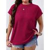 QICED Camicette e camicie con scollo a maniche corte, stampa tinta unita, moda casual da donna
