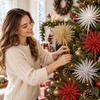 Glitter Christmas Tree Picks with Branch Insert Decorations for Holiday Festive Home Ornament