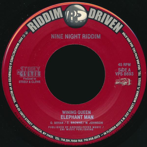 7inch Record ELEPHANT MAN / RED RAT - Wining Queen / Fright Night VPS8693 VP Records 2001 Jamaica Reggae, Ska & Dub Used
