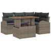 Garden Sofa Set with Storage 5 Pcs Grey Poly Rattan