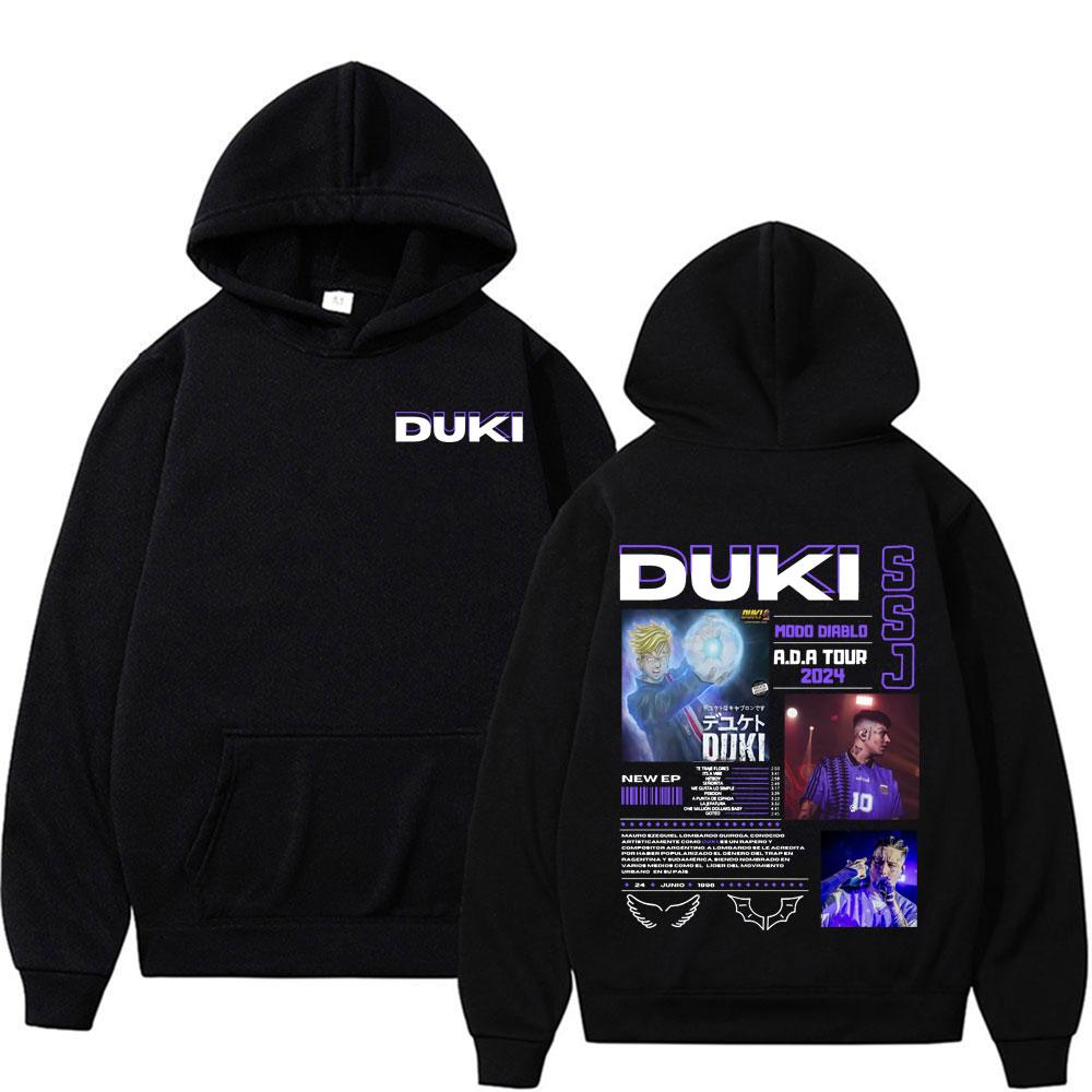 Rapper Duki Ameri 2024 Tour Grafik-Hoodies für Herren Damen Lässige Fleece Hochwertige Sweatshirts Harajuku Hip Hop Punk Pullover