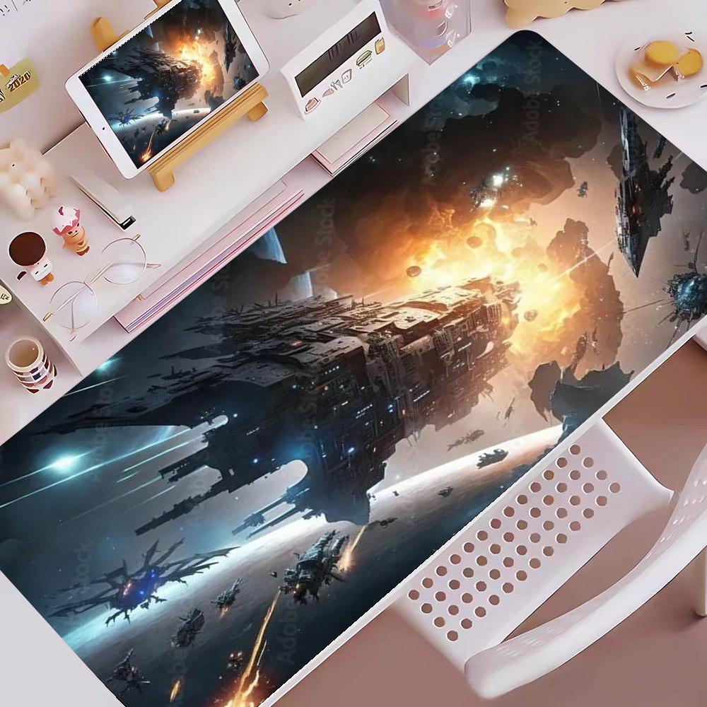 Space War Mouse Pad Gaming Mouse Pad Mouse Pad with Edges and NonSlip Rubber Base Extended Mouse Pad