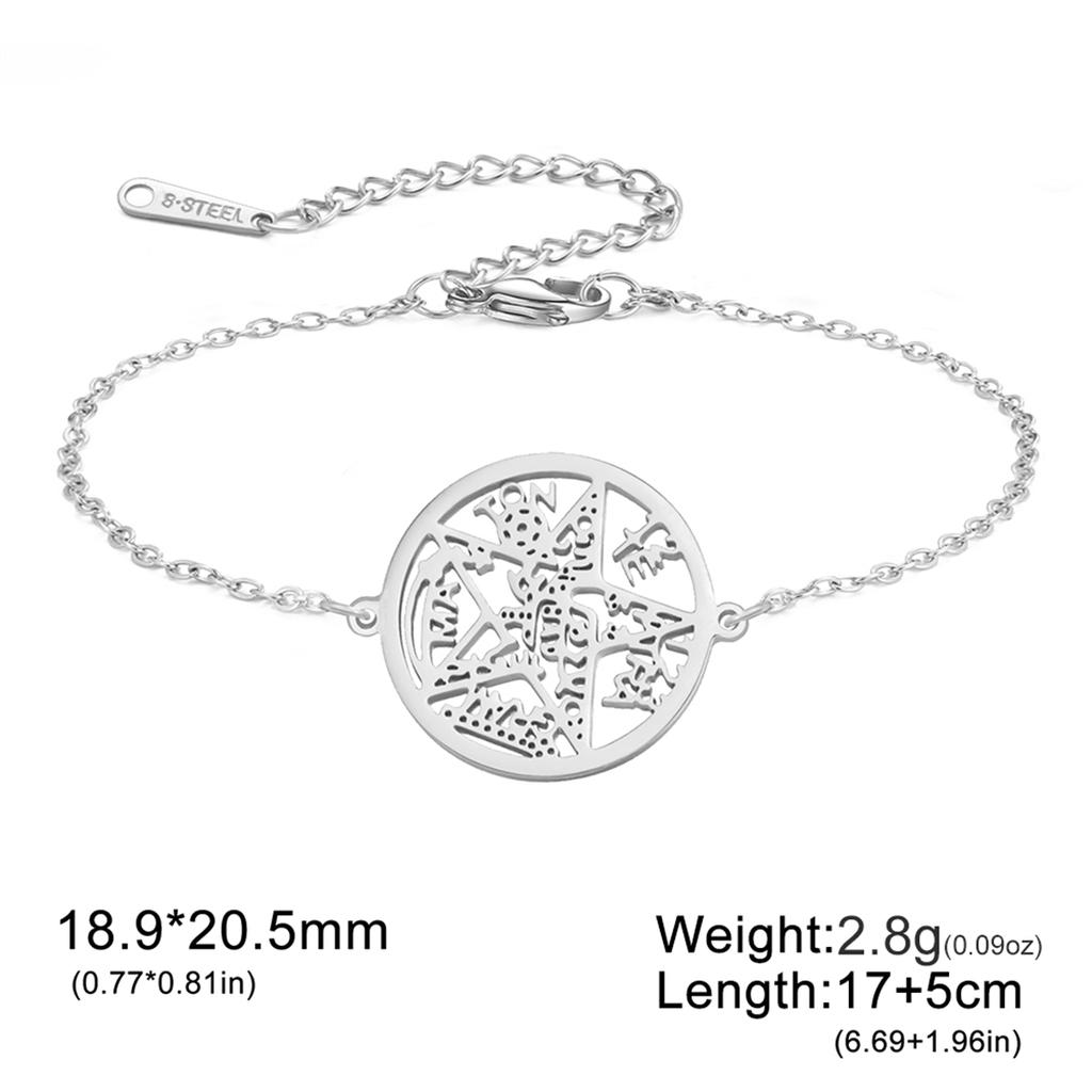  Wicca Witch Knot Bracelet Stainless Steel God Name Tetragrammaton Pentagram Bracelet Solomon Amulet Jewelry Wholesale