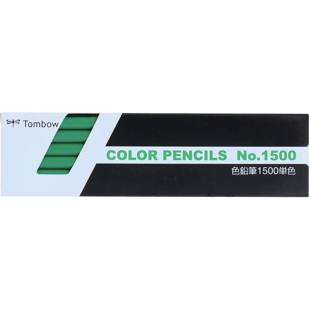 Tombow Colored 1500 Single 1 Pencils, Color, Green, Dozen, 1500-07