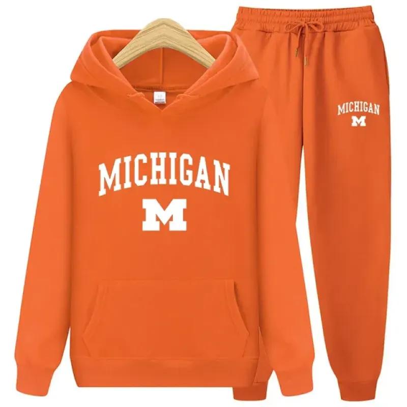 Herbst Winter 2023 Neue Sportswear Trainingsanzüge männer Casual Plüsch Warme Hoodie Set Buchstaben Marke Druck 2 Stück Männliche Outfit